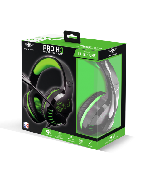 Auriculares Con Microfono Spirit Of Gamer Pro-H3 Negro / Verde