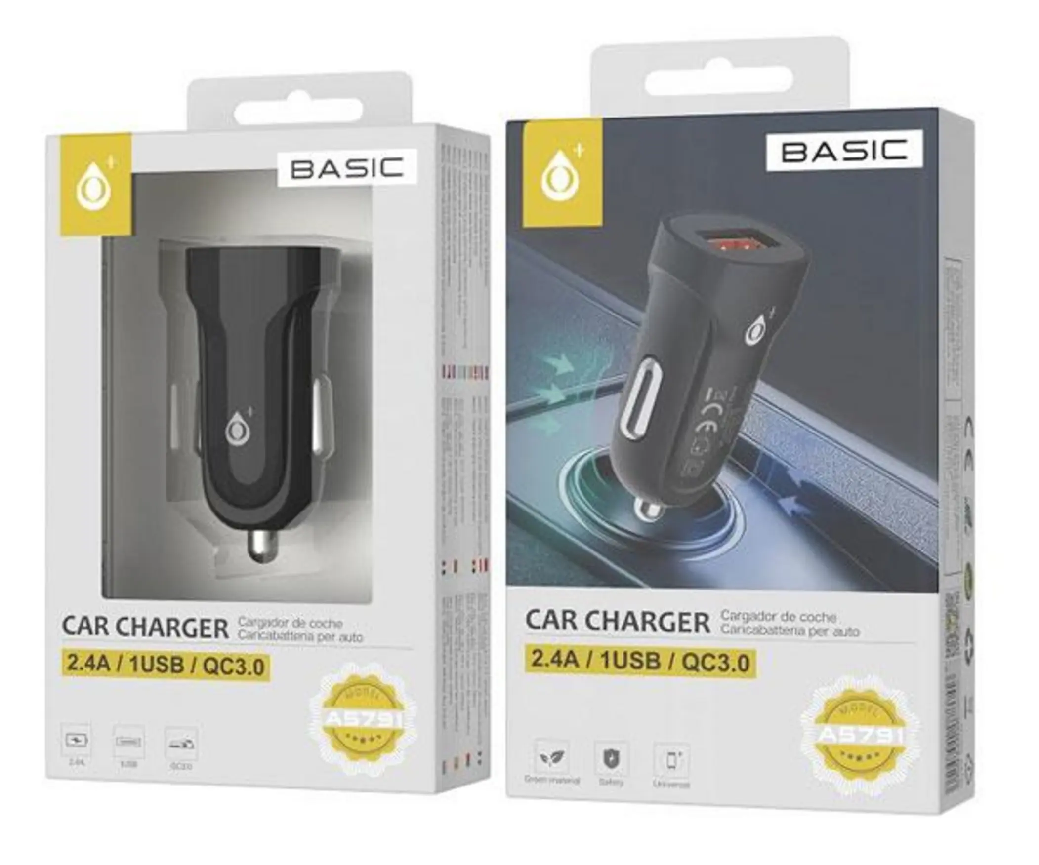 Cargador Mechero Oneplus Usb 2.4A 18W Negro A5791