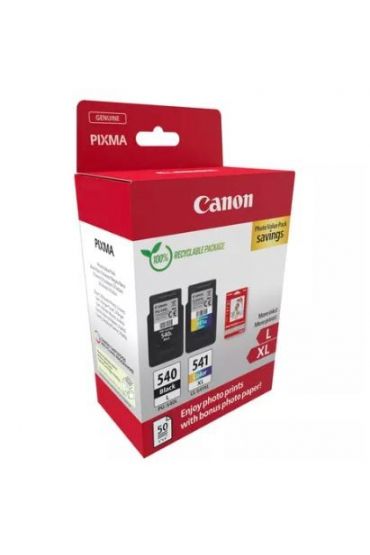 Cartucho Canon Pg-540L/Cl-541Xl Multipack + 50 Hojas De papel Fotográfico Satinado de 10 x 15 Cm