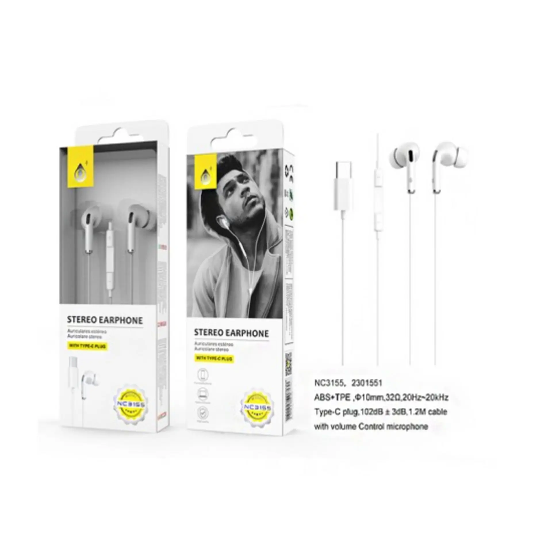 Auriculares Intrauditivos Con Micrófono Oneplus Tipo C Nc3155 Blanco 