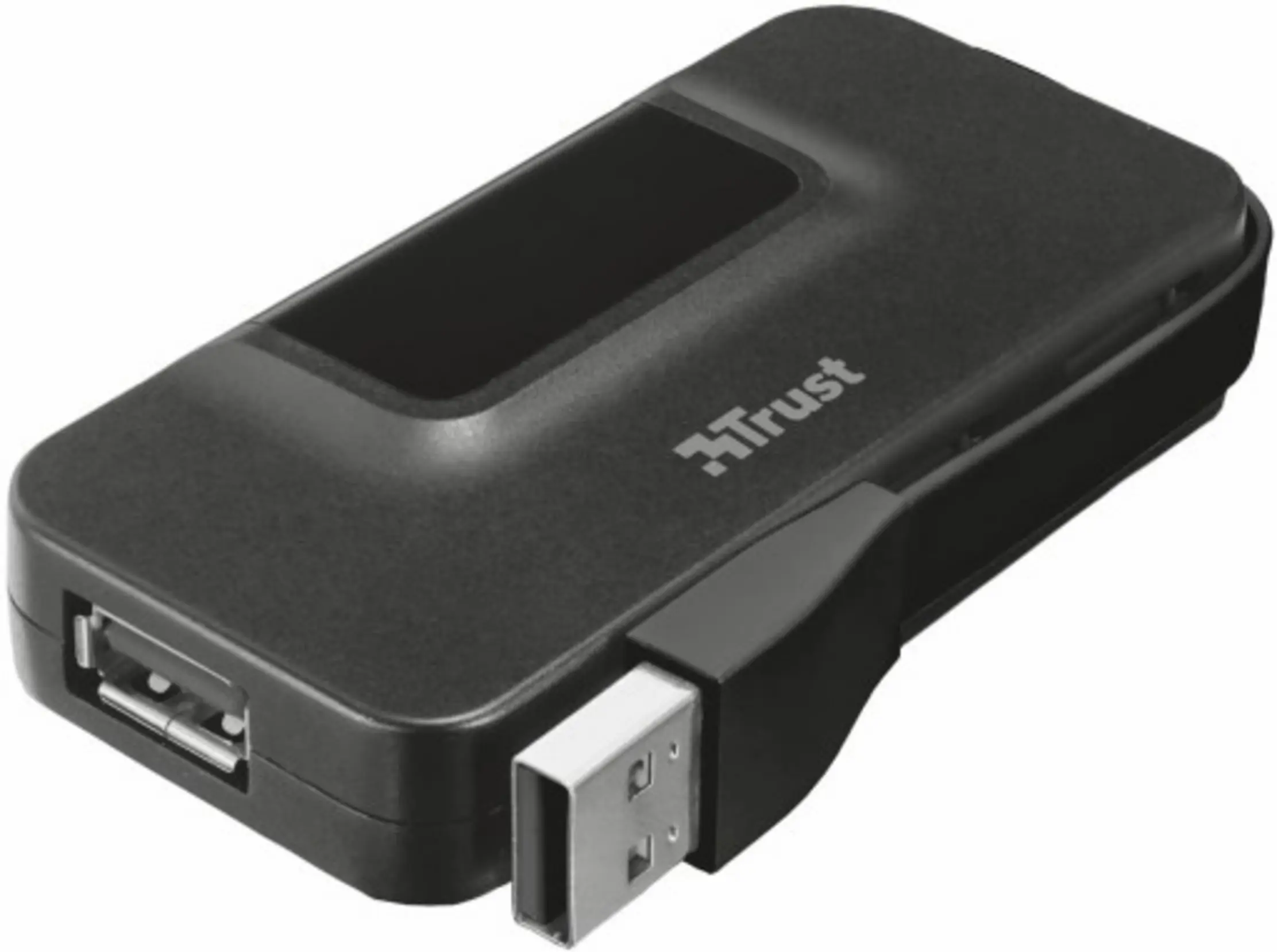 Hub 4 Puertos Usb 2.0 Trust Oila Negro 20577