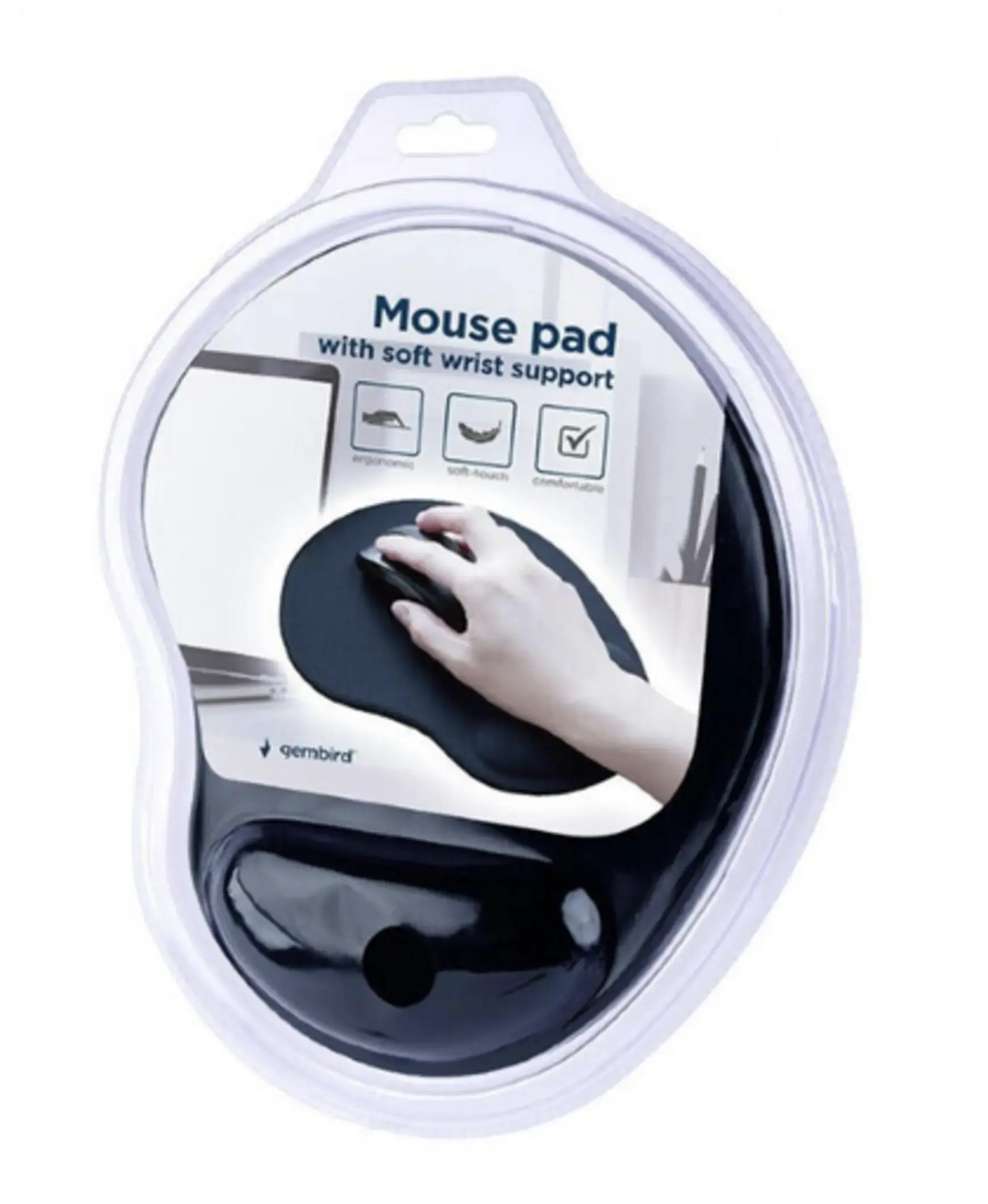 Almohadilla Gembird Con Reposamuñecas Negra Mp-Ergo-01 