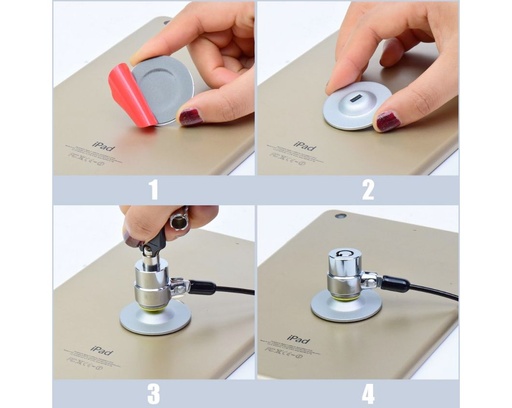 Adhesivo Para Cable Seguridad Plata Kit 4 Udes