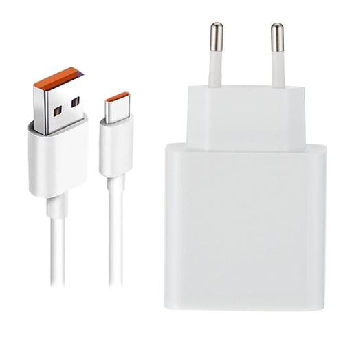Cargador Pared Xiaomi Usb 5V 3.0A 67W + + Cable Tipo C Usb Blanco Bhr6035eu 