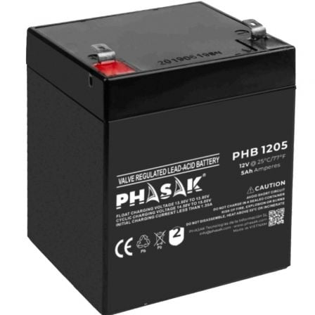 Batería Plomo Phasak Phb 1205 12V 5A (90X70X101) Rae Incluido